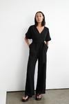 Warehouse Wrap Front Tie Waist Relaxed Jumpsuit thumbnail 1