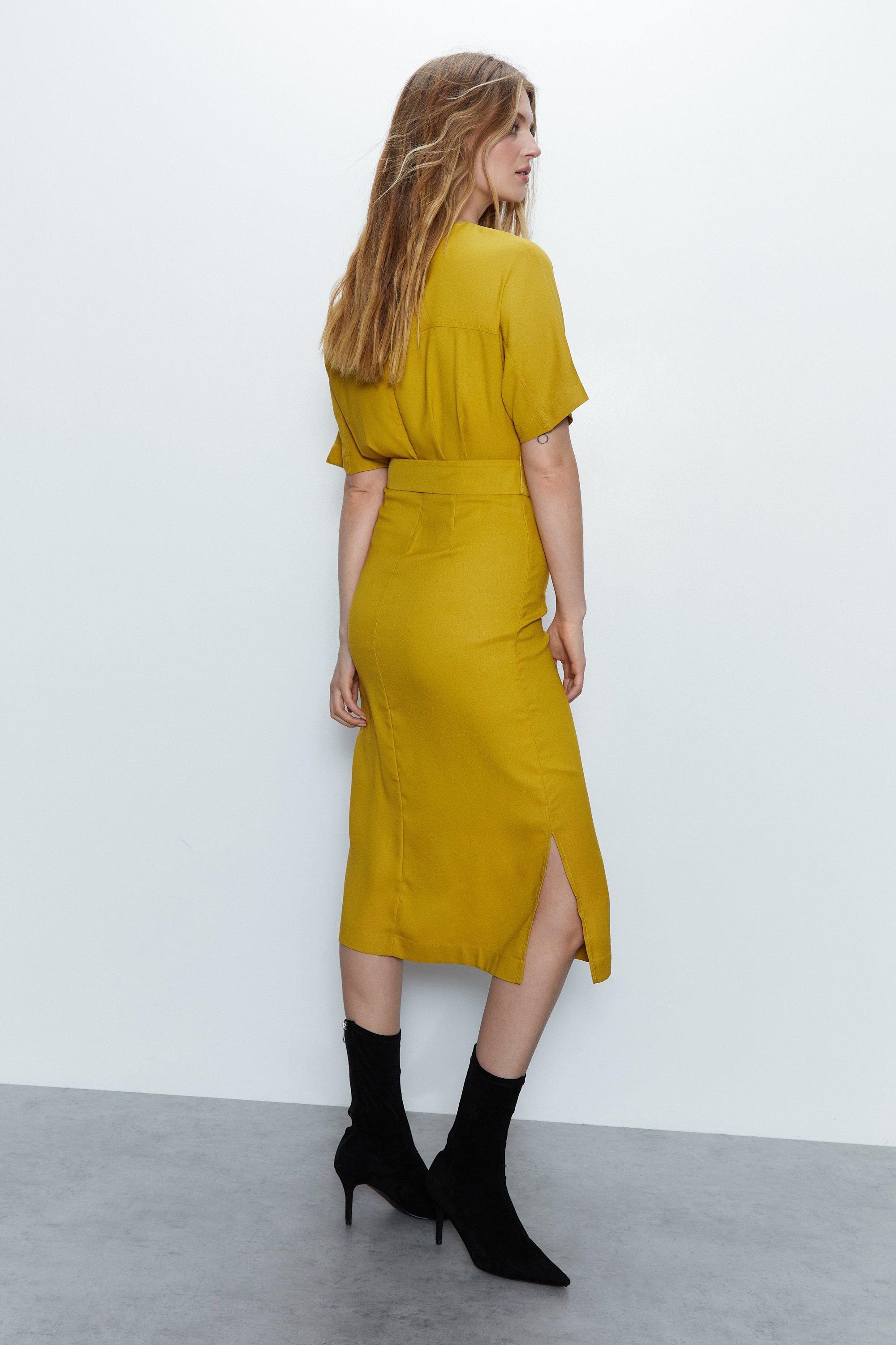 Warehouse mustard dress hotsell