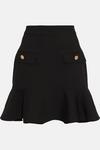 Warehouse Fluted Pep Hem Mini Skirt With Gold Buttons thumbnail 4