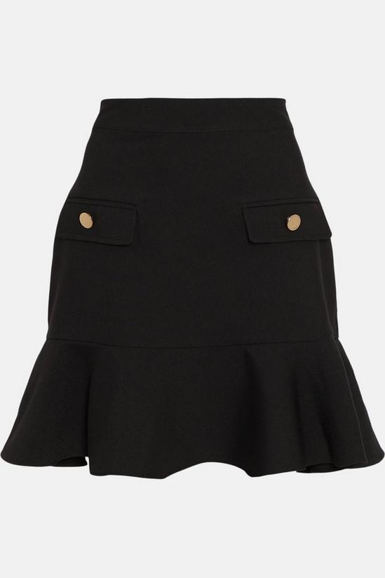 Warehouse Fluted Pep Hem Mini Skirt With Gold Buttons 4