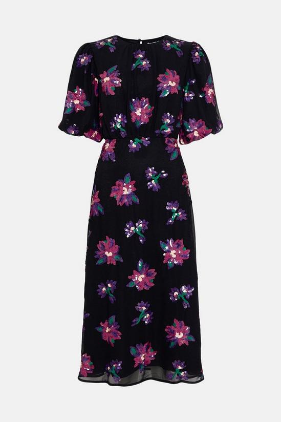 Warehouse Puff Sleeve Floral Maxi Dress 4