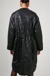 Warehouse Faux Leather Quilted Liner Coat thumbnail 3