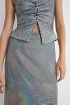 Warehouse Holographic Sequin Side Split Midi Skirt thumbnail 5