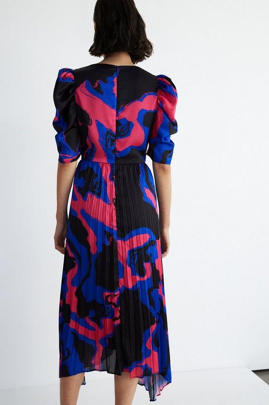 Warehouse Abstract Print Pleated Midi Dress 3