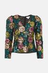 Warehouse Floral Sequin Puff Sleeve Top thumbnail 4