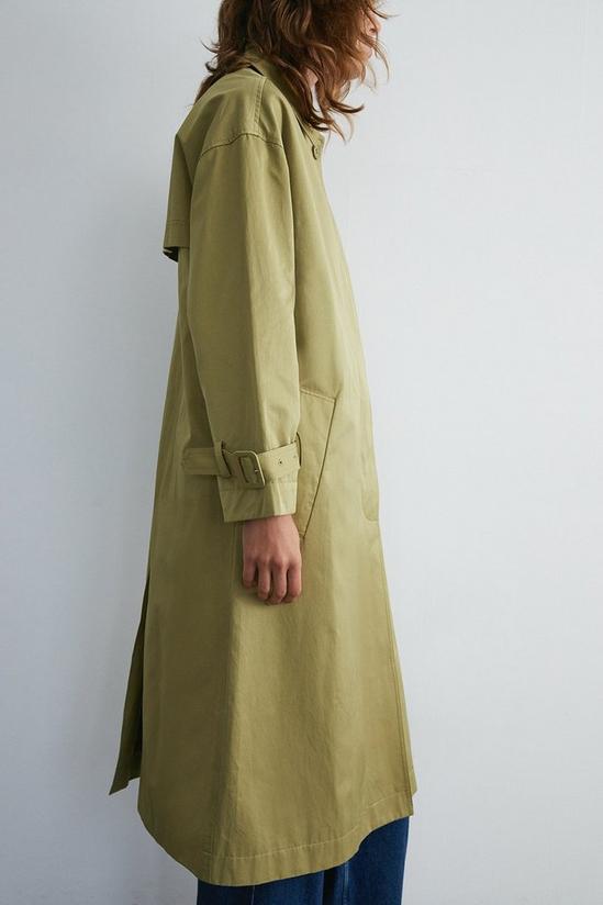 Warehouse Luxe Button Through Cotton A Line Trench 2