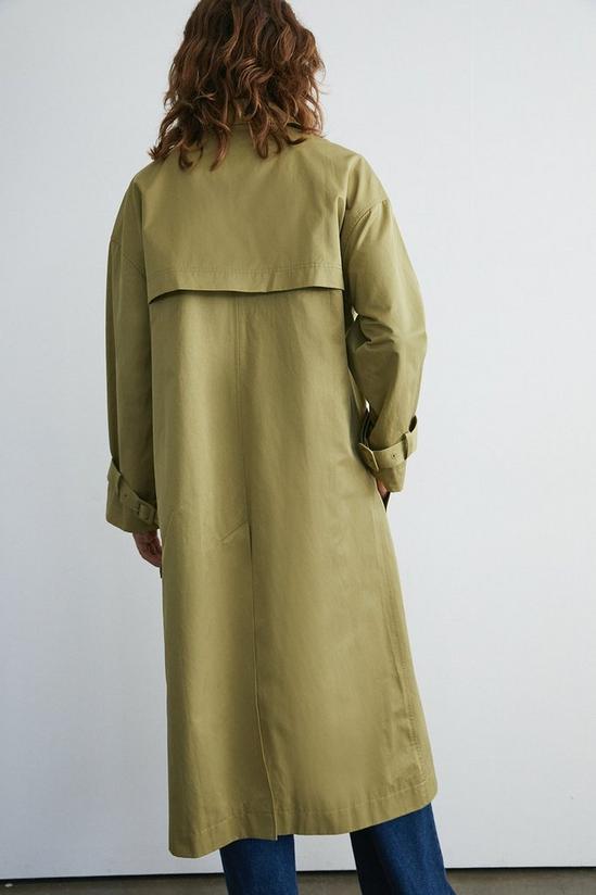 Warehouse Luxe Button Through Cotton A Line Trench 3