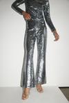 Warehouse Petite Rectangle Sequin Flare Trousers Coord thumbnail 2