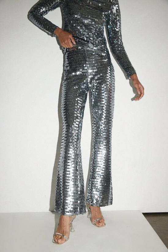 Warehouse Rectangle Sequin Flare Trousers Coord 2