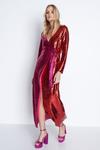 Warehouse Rectangle Sequin Wrap Midi Dress thumbnail 1