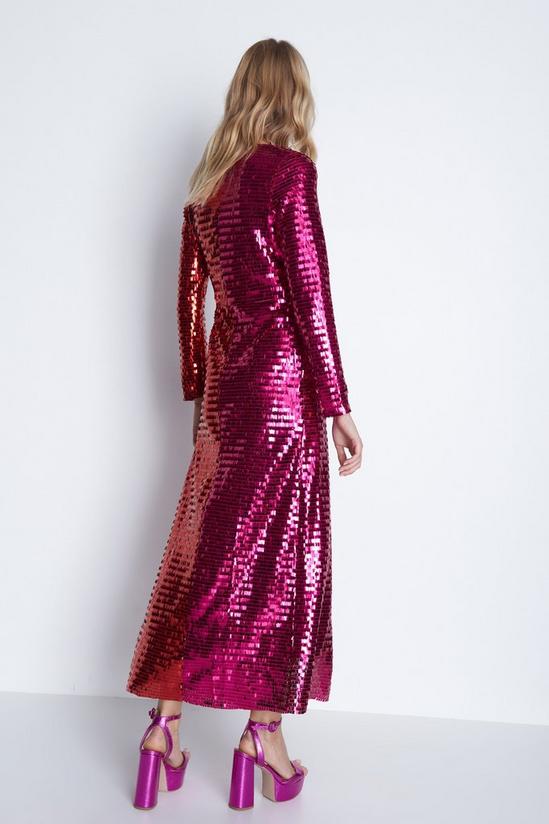 Warehouse Rectangle Sequin Wrap Midi Dress 3