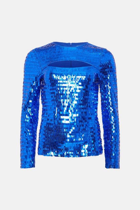 Warehouse Rectangle Sequin Cut Out Top 4