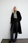 Warehouse Belted Long Line Teddy Coat thumbnail 1