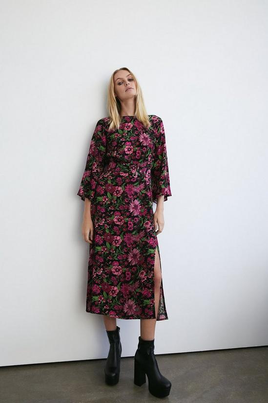 Warehouse Floral Belted Midi Dress 1
