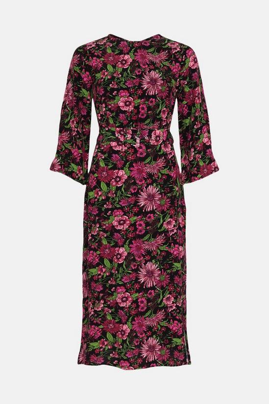 Warehouse Floral Belted Midi Dress 4
