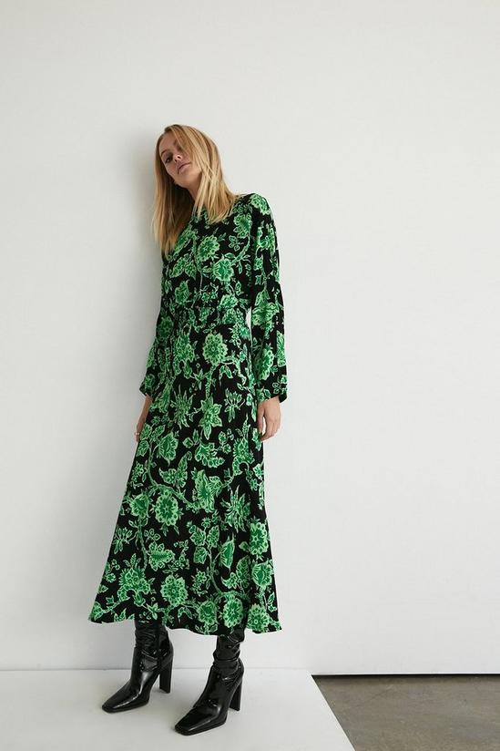 Warehouse Floral Shirred Waist Midi Dress 1