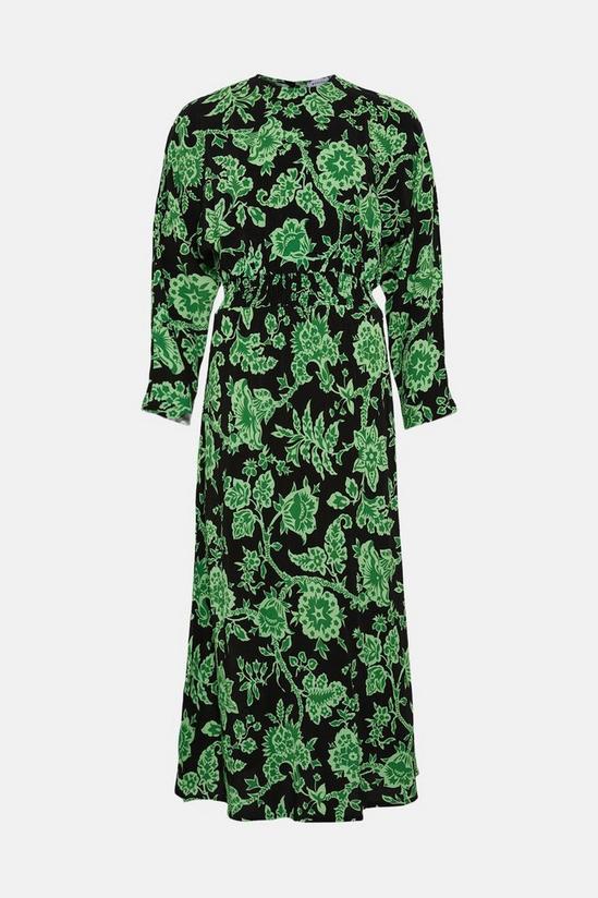 Warehouse Floral Shirred Waist Midi Dress 4