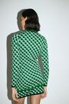 Warehouse Geo Jacquard Short Knit Dress thumbnail 3