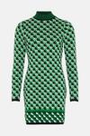 Warehouse Geo Jacquard Short Knit Dress thumbnail 4