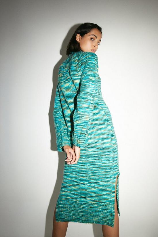 Warehouse Wool Blend Space Dye Midi Knit Dress 3