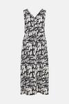 Warehouse Petite Textured Abstract Drawstring Midi Dress thumbnail 4