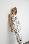 Warehouse Dalmatian Print Satin Twill Corset Midi Dress thumbnail 1