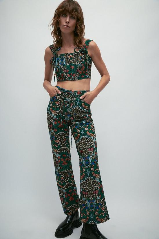 Warehouse WH x William Morris Society Floral Print Cord Trousers 1