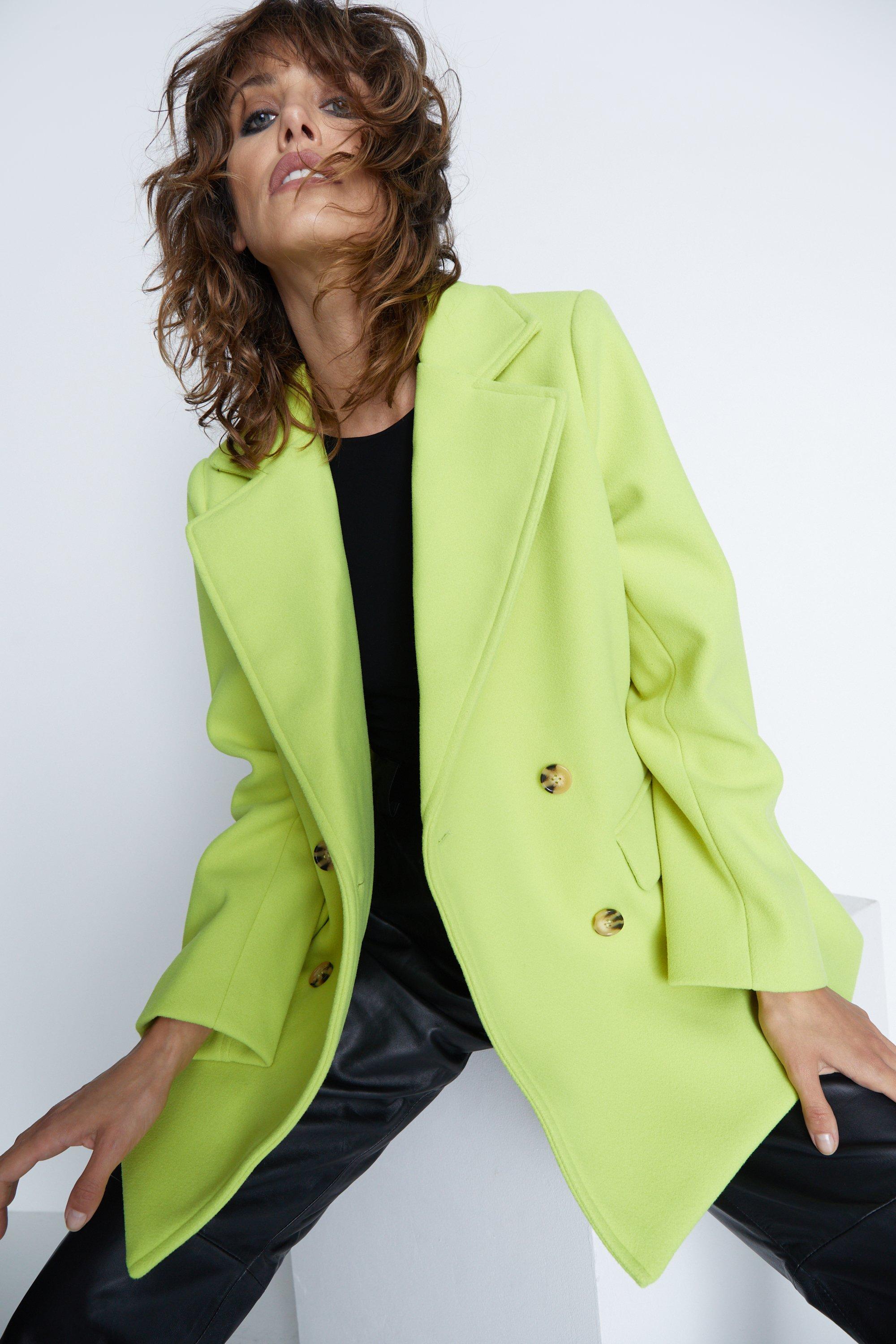 Lime green wool clearance coat