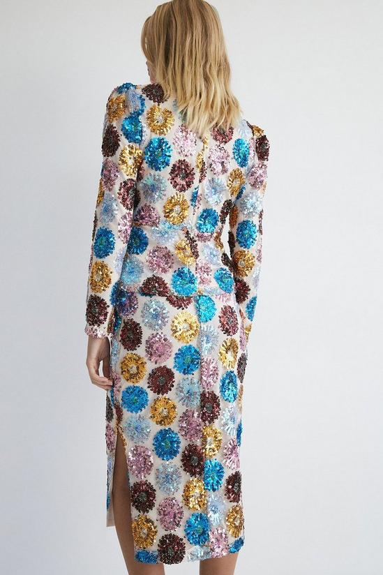 Warehouse Petite Floral Sequin Midi Skirt 3