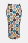 Warehouse Petite Floral Sequin Midi Skirt thumbnail 4
