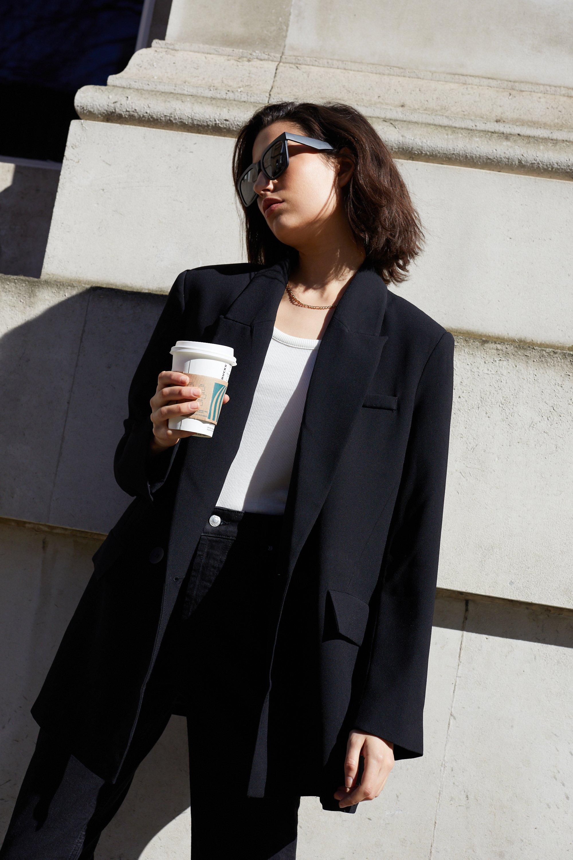 Warehouse shop black blazer