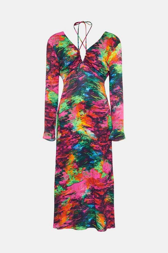 Warehouse WH x Kimberley Burrows Burrows Printed Satin Maxi Dress 4