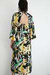 Warehouse Abstract Floral Belted Midi Dress thumbnail 3