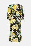 Warehouse Abstract Floral Belted Midi Dress thumbnail 4