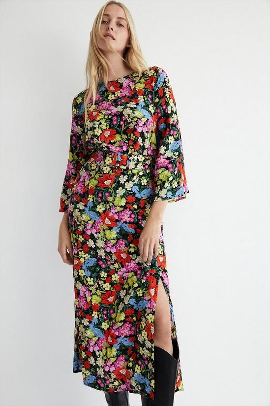 Warehouse Bright Floral Belted Midi Dress 1