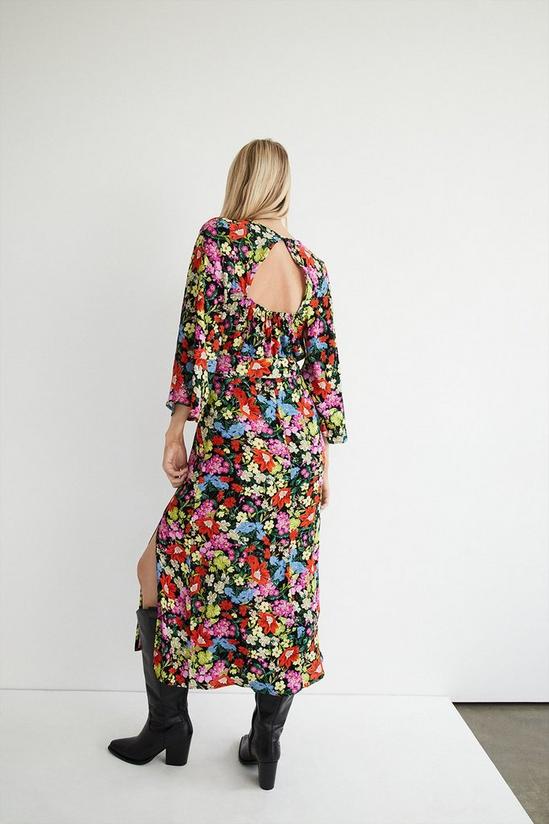 Warehouse Bright Floral Belted Midi Dress 3