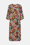 Warehouse Bright Floral Belted Midi Dress thumbnail 4