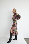 Warehouse Bright Floral Belted Midi Dress thumbnail 5