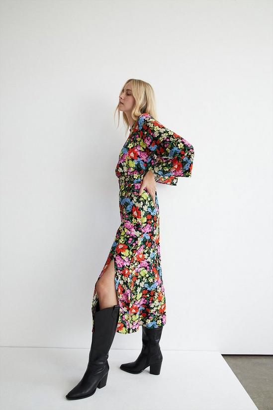 Warehouse Bright Floral Belted Midi Dress 5