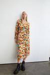 Warehouse Floral Wrap Front Belted Midi Dress thumbnail 1
