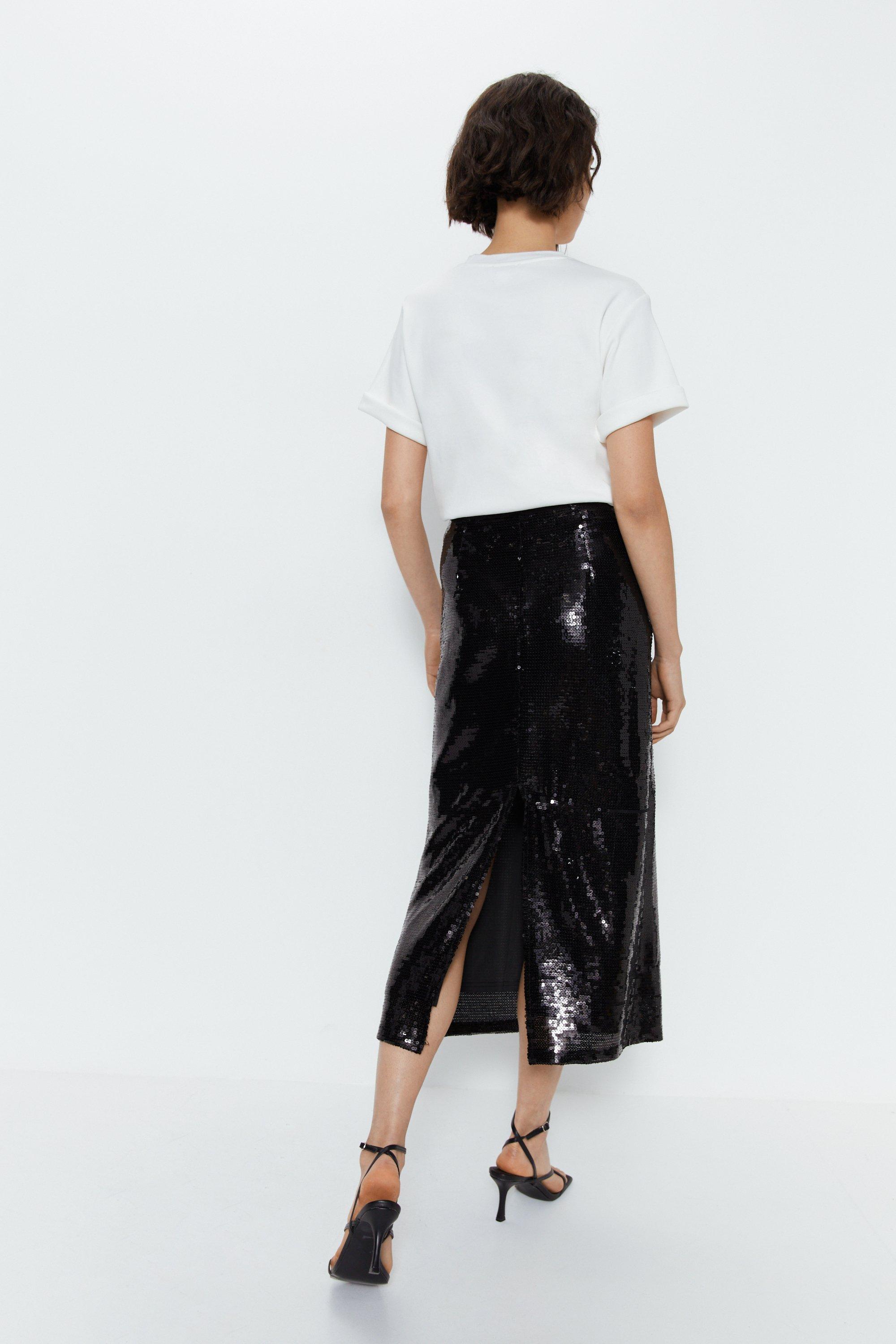 Black sequin clearance a line skirt