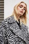 Warehouse Zebra Oversized Collar Cosy Knit Maxi Coat thumbnail 5