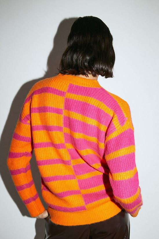 Warehouse Wool Blend Contrast Stripe Knit Jumper 3