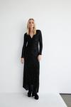Warehouse Sequin Ruched Front Midi Dress thumbnail 1