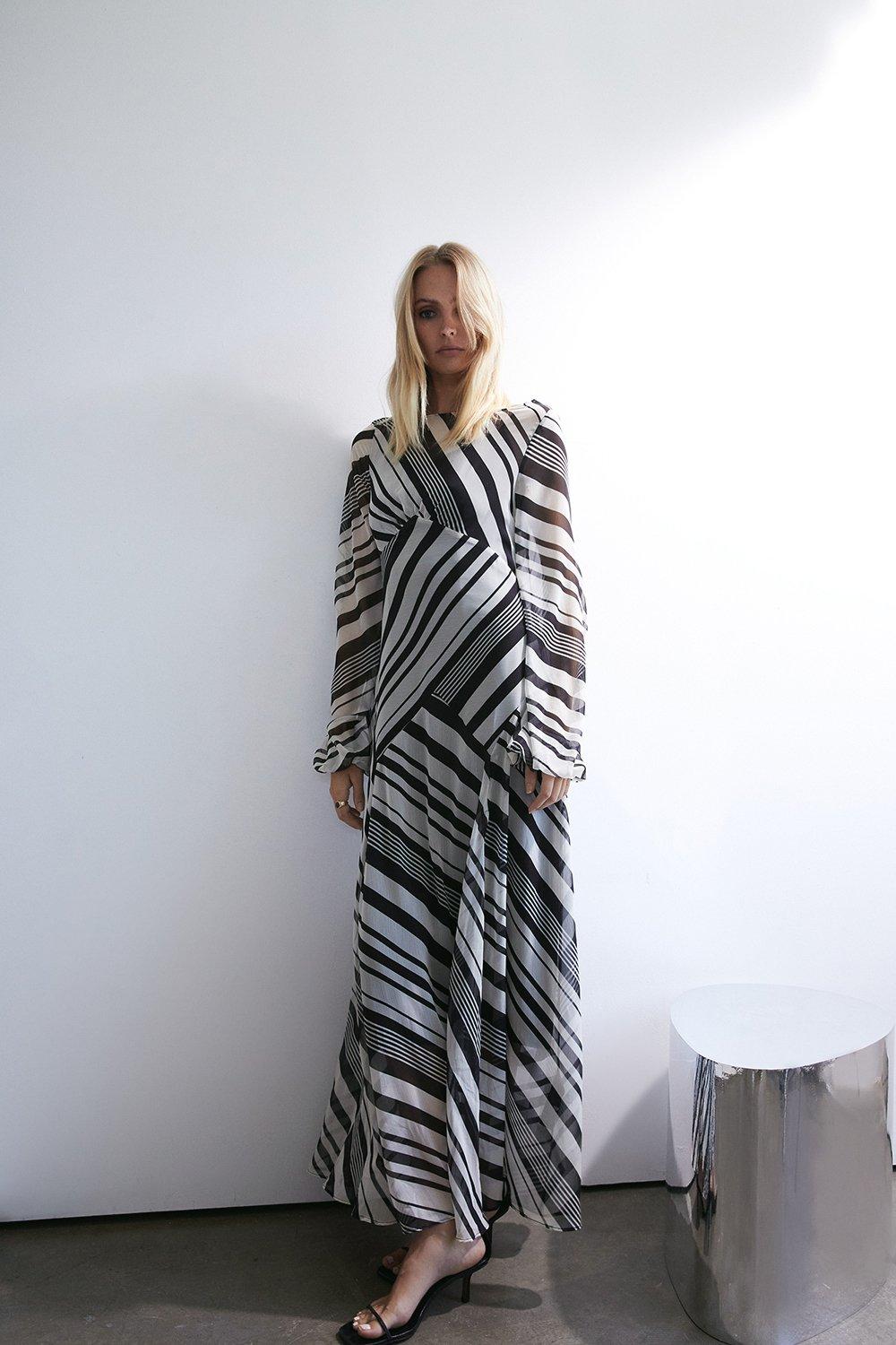 Warehouse stripe outlet maxi dress