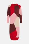 Warehouse Abstract Colourblock Midi Knit Dress thumbnail 4