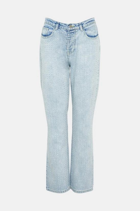 Warehouse Denim Diamante Embellished Straight Leg Jeans 4