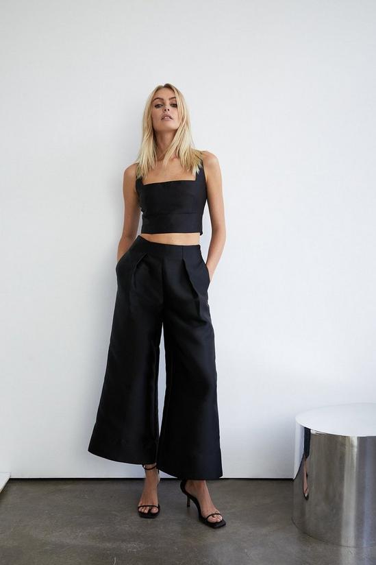 Warehouse Satin Twill Extreme Wide Crop Trouser 1