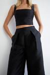 Warehouse Satin Twill Extreme Wide Crop Trouser thumbnail 2