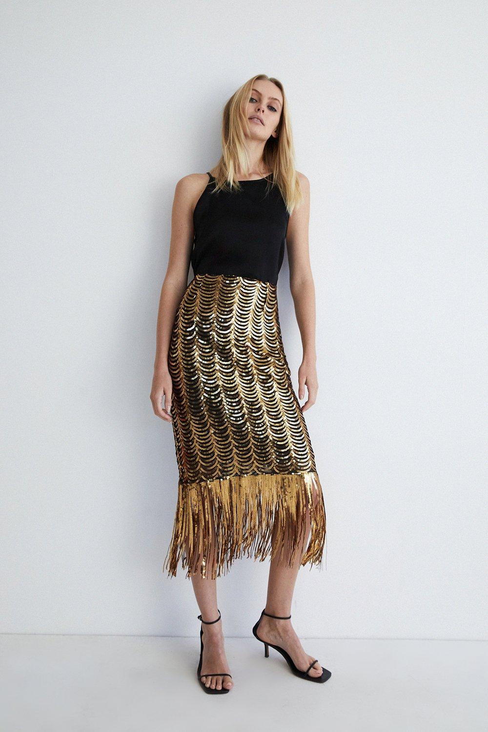 Sequin midi outlet skirt warehouse